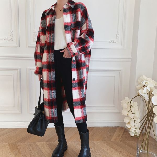 2021 spring and autumn new classic plaid lapel single-breasted hit color wild loose long coat women ycjt, Black
2021 spring and autumn new classic plaid lapel single-breasted hit color wild loose long coat women ycjt, Black