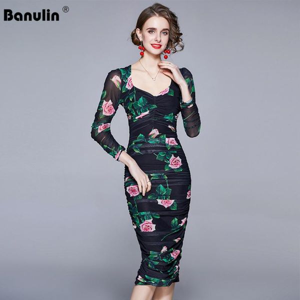 casual dresses banulin 2021 sprin summer runway floral printed pleated bodycon dress women long sleeve elastic waist draped mesh, Black;gray
casual dresses banulin 2021 sprin summer runway floral printed pleated bodycon dress women long sleeve elastic waist draped mesh, Black;gray