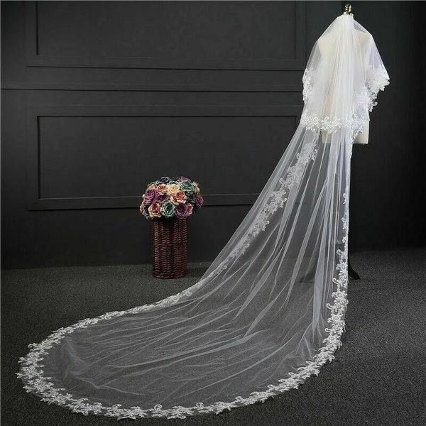 bridal veils white/ivory two layers 4m wedding veil with comb lace mantilla cathedral accessories veu de noiva, Black
bridal veils white/ivory two layers 4m wedding veil with comb lace mantilla cathedral accessories veu de noiva, Black