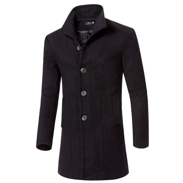 men's wool & blends autumn winter jacket men quality coat business casual slim long trench, Black
men's wool & blends autumn winter jacket men quality coat business casual slim long trench, Black