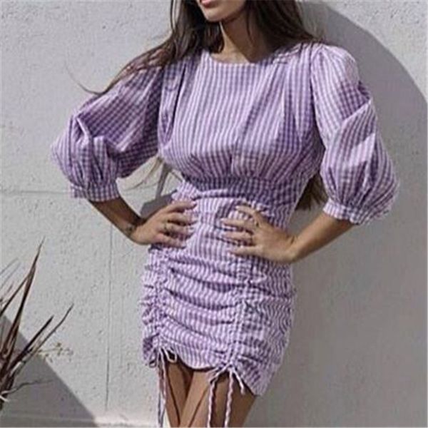 2021 new violet plaid o-neck women three quarter sleeve lace up female short party club wear ladies mini kb25, Black;gray
2021 new violet plaid o-neck women three quarter sleeve lace up female short party club wear ladies mini kb25, Black;gray