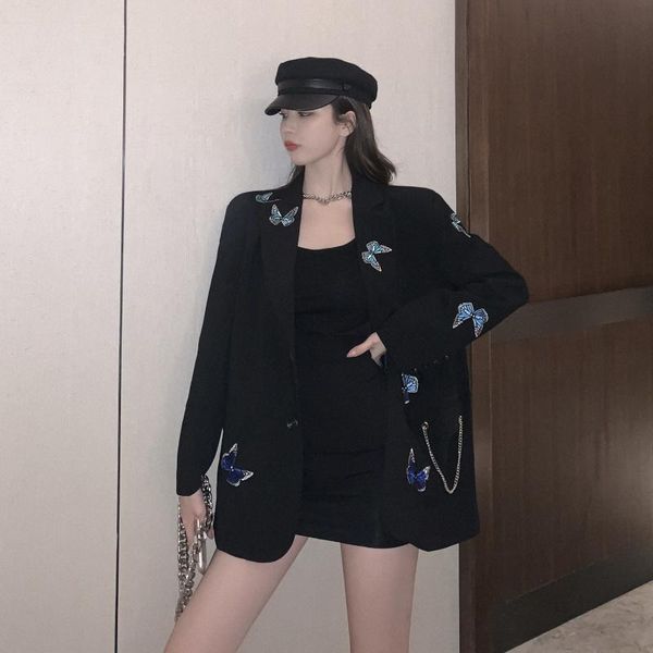 women's suits & blazers oversize short jacket long sleeve korean blazer feminino suit coat spring autumn vintage loose, White;black
women's suits & blazers oversize short jacket long sleeve korean blazer feminino suit coat spring autumn vintage loose, White;black
