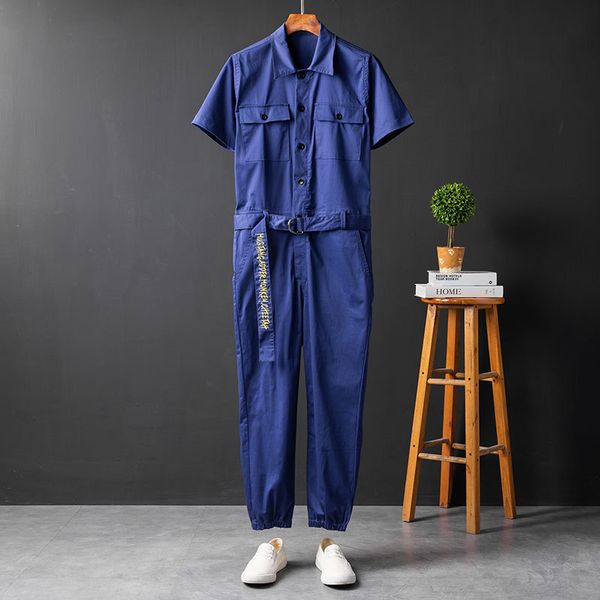 summer short sleeve workwear jumpsuit mens and womens same blue bar nightclub show performance wear one-piece suit
summer short sleeve workwear jumpsuit mens and womens same blue bar nightclub show performance wear one-piece suit