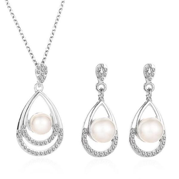 earrings & necklace design luxury jewellery fashion water drop set rhinestone imitation pearl jewelry for women, Silver
earrings & necklace design luxury jewellery fashion water drop set rhinestone imitation pearl jewelry for women, Silver