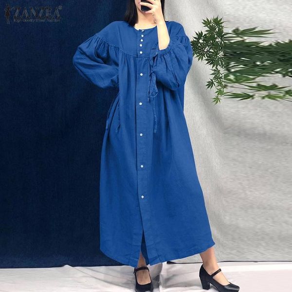 casual dresses female soft puff sleeves robe plus size womens autumn long maxi dress zanzea o neck loose vestidos solid buttons kaftan, Black;gray
casual dresses female soft puff sleeves robe plus size womens autumn long maxi dress zanzea o neck loose vestidos solid buttons kaftan, Black;gray