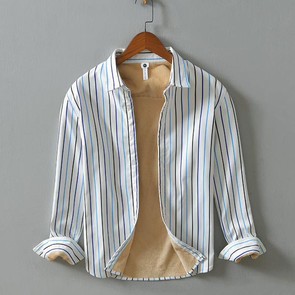 men's casual shirts l846 fall winter thicken for men classic business striped simple all-match warm fleece male outdoor coats daily, White;black
men's casual shirts l846 fall winter thicken for men classic business striped simple all-match warm fleece male outdoor coats daily, White;black