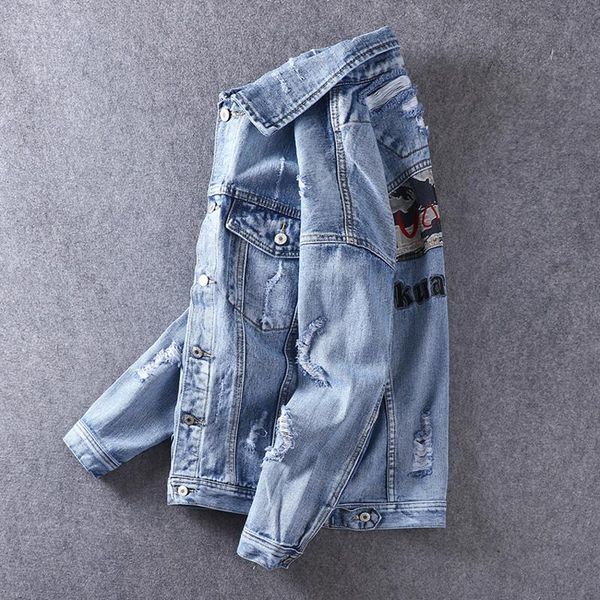 men's jackets fashion streetwear men jacket blue color destroyed ripped denim hombre camouflage spliced embroidery hip hop, Black;brown
men's jackets fashion streetwear men jacket blue color destroyed ripped denim hombre camouflage spliced embroidery hip hop, Black;brown
