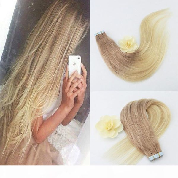 straight brazilian hair tape in hair extentions 100 percent human hair ombre color 18#613 for wholesale, Black
straight brazilian hair tape in hair extentions 100 percent human hair ombre color 18#613 for wholesale, Black