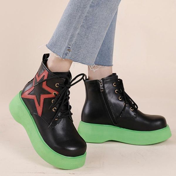 boots autumn winter warm shoes for women 2021 genuine leather round toe mixed colors handmade concise retro platform, Black
boots autumn winter warm shoes for women 2021 genuine leather round toe mixed colors handmade concise retro platform, Black