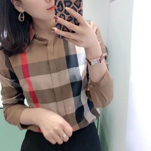 women's blouses & shirts plaid women shirt 2021 autumn office lady button turn down collar all-match thin blouse bottoming, White
women's blouses & shirts plaid women shirt 2021 autumn office lady button turn down collar all-match thin blouse bottoming, White