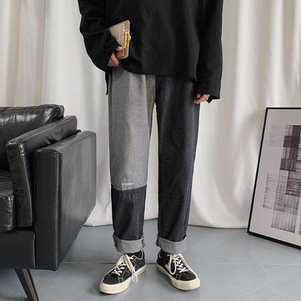 men's jeans men color block jeans, summer adults casual style loose trousers with pockets, Blue
men's jeans men color block jeans, summer adults casual style loose trousers with pockets, Blue