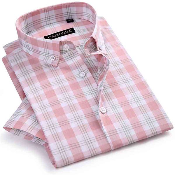 men's multi-color checkered plaid short sleeve shirt worn-in comfortable pure cotton thin casual standard-fit button-down shirts 210708, White;black
men's multi-color checkered plaid short sleeve shirt worn-in comfortable pure cotton thin casual standard-fit button-down shirts 210708, White;black