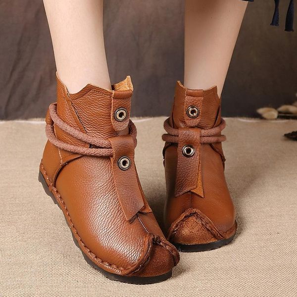 boots spring autumn genuine leather ankle shoes vintage casual brand design retro handmade women lady, Black
boots spring autumn genuine leather ankle shoes vintage casual brand design retro handmade women lady, Black