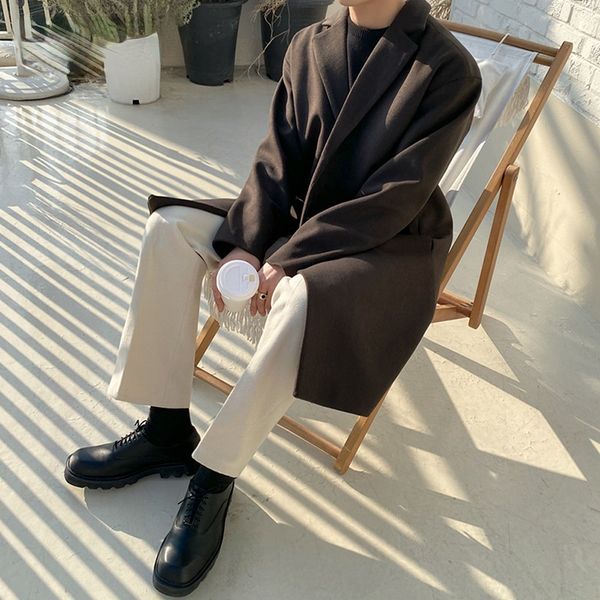 men's mid length woolen coat 2021 new loose windbreaker style woollen jackets autum winter over knee long coats fashion, Black
men's mid length woolen coat 2021 new loose windbreaker style woollen jackets autum winter over knee long coats fashion, Black