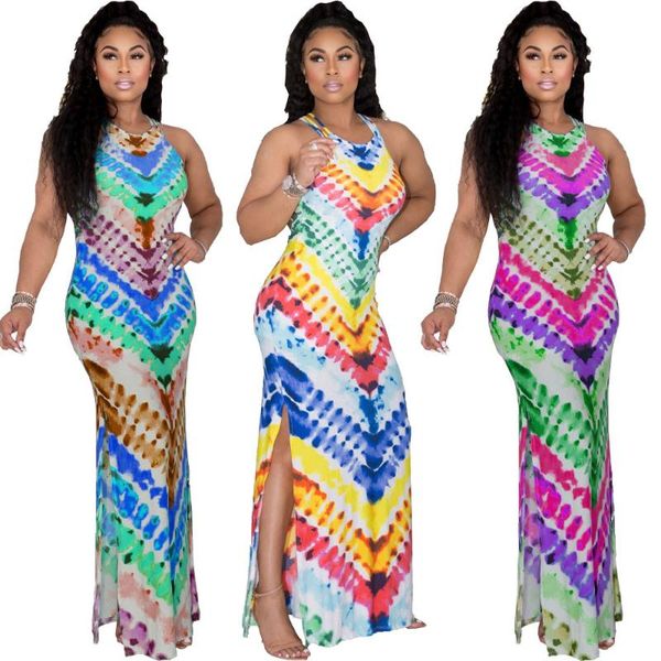 casual dresses women print tie dye dress sleeveless bodycon long o-neck colorful party night clubwear summer clothes for, Black;gray
casual dresses women print tie dye dress sleeveless bodycon long o-neck colorful party night clubwear summer clothes for, Black;gray