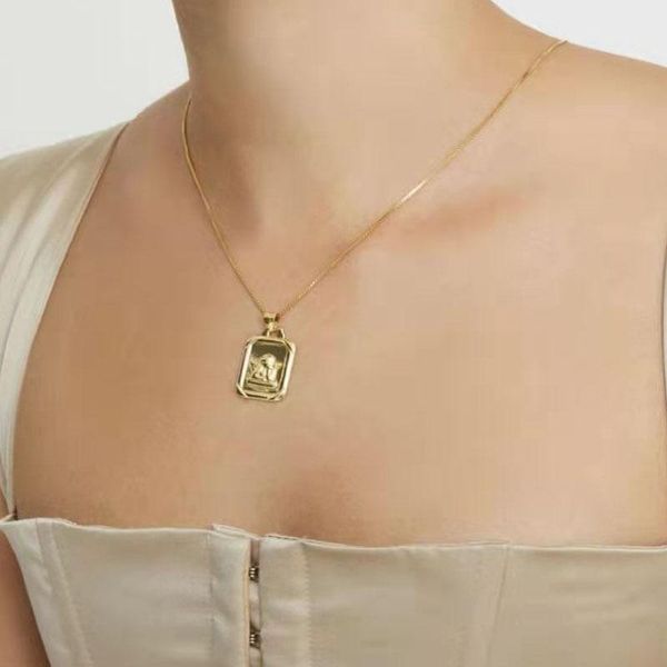 pendant necklaces veelff high polish 18k plating real gold titanium steel necklace roman mythological angel embossed square choker necklac, Silver
pendant necklaces veelff high polish 18k plating real gold titanium steel necklace roman mythological angel embossed square choker necklac, Silver