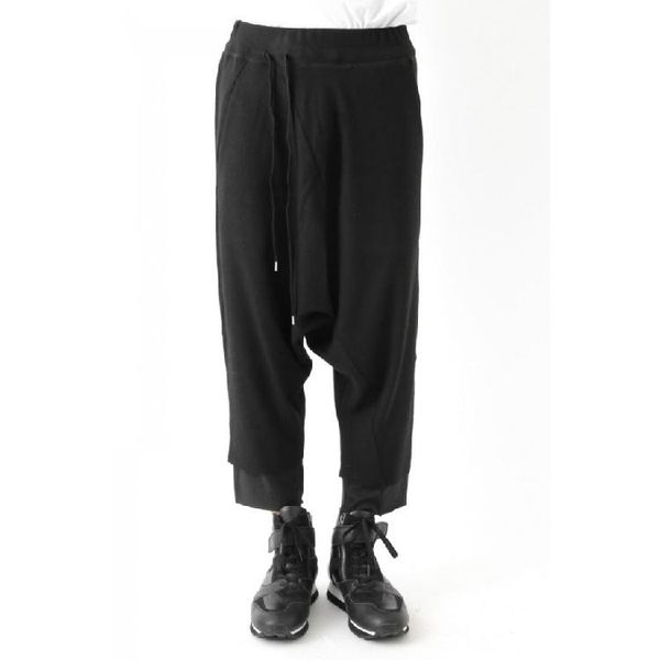 men's pants clothing gd hair stylist fashion catwalk street knitted double layer harem plus size costumes, Black
men's pants clothing gd hair stylist fashion catwalk street knitted double layer harem plus size costumes, Black