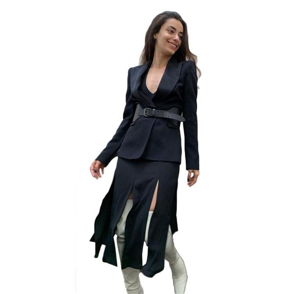 2 pieces black women suits custom made modern fashion coat+skirt two button formal casual party suits for women, White
2 pieces black women suits custom made modern fashion coat+skirt two button formal casual party suits for women, White