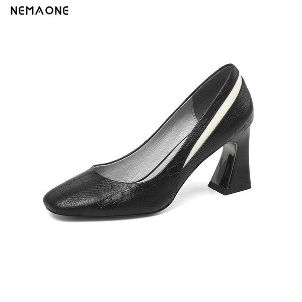 dress shoes genuine leather women pumps fashion slip-on square high heel toe ladies party large size 34-43, Black
dress shoes genuine leather women pumps fashion slip-on square high heel toe ladies party large size 34-43, Black