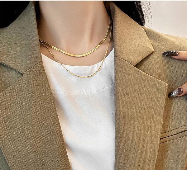 titanium with 18k gold layered pave snake chains neckalce women stainless steel jewelry t show party runway boho japan korea q0531, Silver
titanium with 18k gold layered pave snake chains neckalce women stainless steel jewelry t show party runway boho japan korea q0531, Silver