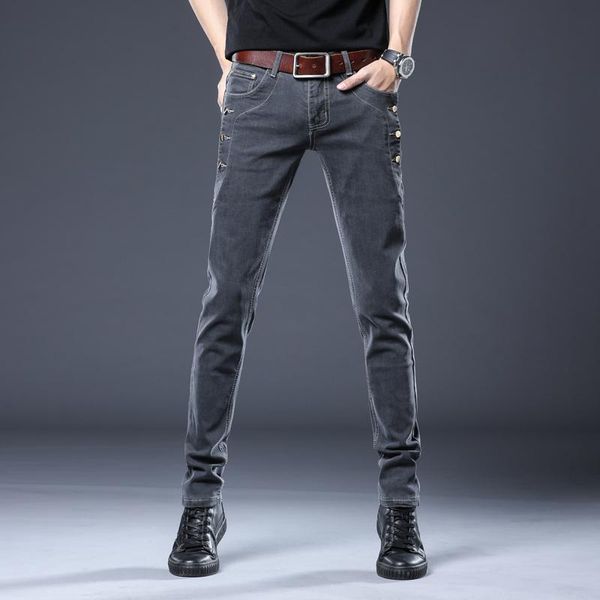 men's pants casual jeans korean fashion trend spring and summer 2021 elastic slim fit, Black
men's pants casual jeans korean fashion trend spring and summer 2021 elastic slim fit, Black