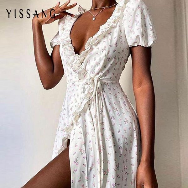 yissang floral lace ruffles deep v neck dress women summer short puff sleeve split party dresses female holiday sundress, Black;gray
yissang floral lace ruffles deep v neck dress women summer short puff sleeve split party dresses female holiday sundress, Black;gray