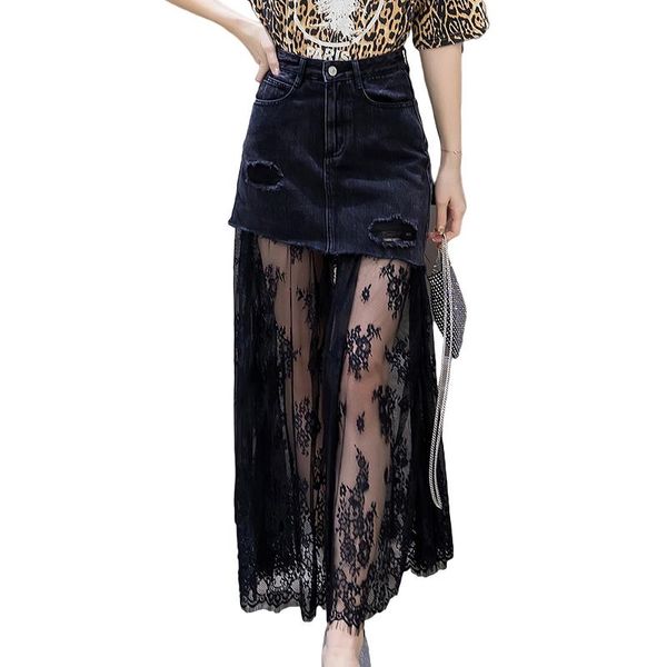 skirts fashion long maxi vintage denim meash and lace flower skirt for women s-2xl jeans a-line mini, Black
skirts fashion long maxi vintage denim meash and lace flower skirt for women s-2xl jeans a-line mini, Black
