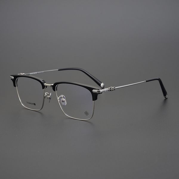 design sunglasses classic pure titanium eyebrow frame men's and women's fashion manual literary cross carved myopia, White;black
design sunglasses classic pure titanium eyebrow frame men's and women's fashion manual literary cross carved myopia, White;black