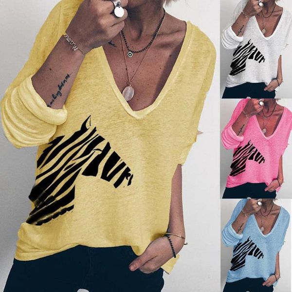 women's t-shirt fashion women pullover casual autumn long sleeve zebra print loose streetwear v-neck ploose sweaters oversize, White
women's t-shirt fashion women pullover casual autumn long sleeve zebra print loose streetwear v-neck ploose sweaters oversize, White
