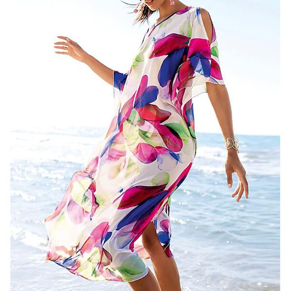 women's swimwear kaftan beach dress tunic pareo bikini cover print chiffon plus size women up summer beachwear bathing suit swim, White;black
women's swimwear kaftan beach dress tunic pareo bikini cover print chiffon plus size women up summer beachwear bathing suit swim, White;black