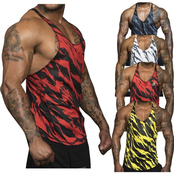 men running spier training printed sports tanks gym tea shirt bodybuilding fitness tank, White;black
men running spier training printed sports tanks gym tea shirt bodybuilding fitness tank, White;black