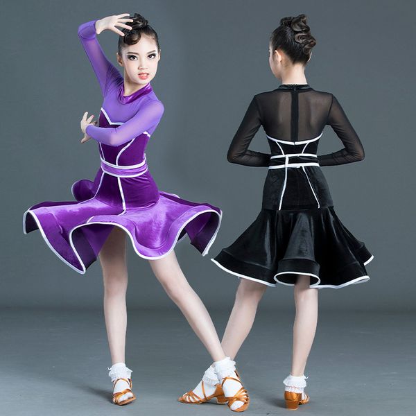 new latin dance dress girls competition performance dresses tango salsa rumba cha samba dancing clothes children, Black;red
new latin dance dress girls competition performance dresses tango salsa rumba cha samba dancing clothes children, Black;red