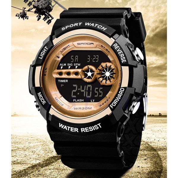 wristwatches sanda digital sports watch men chronograph men's wrist watches waterproof black watchband male military geneva quartz cloc, Slivery;brown
wristwatches sanda digital sports watch men chronograph men's wrist watches waterproof black watchband male military geneva quartz cloc, Slivery;brown