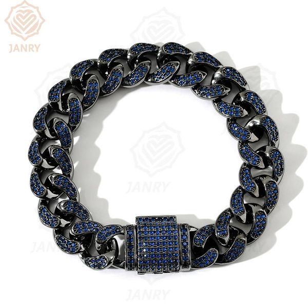 link, chain janry 12mm iced out cubic zirconia stone bracelet hip hop jewelry cz charms for women men, Black
link, chain janry 12mm iced out cubic zirconia stone bracelet hip hop jewelry cz charms for women men, Black