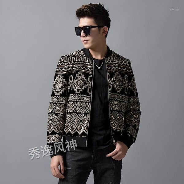 men's jackets spring autumn wear baroque court wind imported velvet heavy embroidery increase paillette leisure time loose coat jacket, Black;brown
men's jackets spring autumn wear baroque court wind imported velvet heavy embroidery increase paillette leisure time loose coat jacket, Black;brown