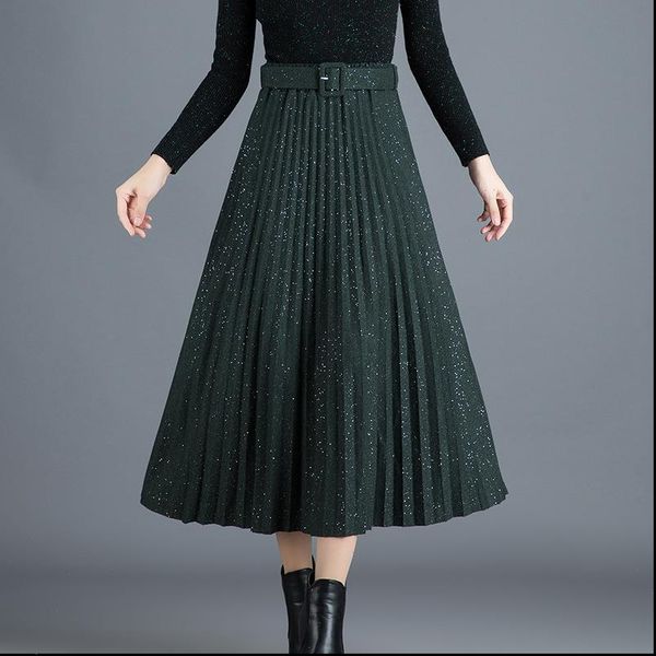 2021 autumn amp winter new arrival knitted sequined skirt high waist elastic pleated skirt belt korean a line skirt ing, Black
2021 autumn amp winter new arrival knitted sequined skirt high waist elastic pleated skirt belt korean a line skirt ing, Black