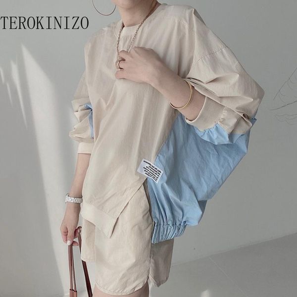 women's tracksuits terokinizo letter printed fashion suit o neck long sleeve drawstring high waist shorts korean style women two piece, Gray
women's tracksuits terokinizo letter printed fashion suit o neck long sleeve drawstring high waist shorts korean style women two piece, Gray