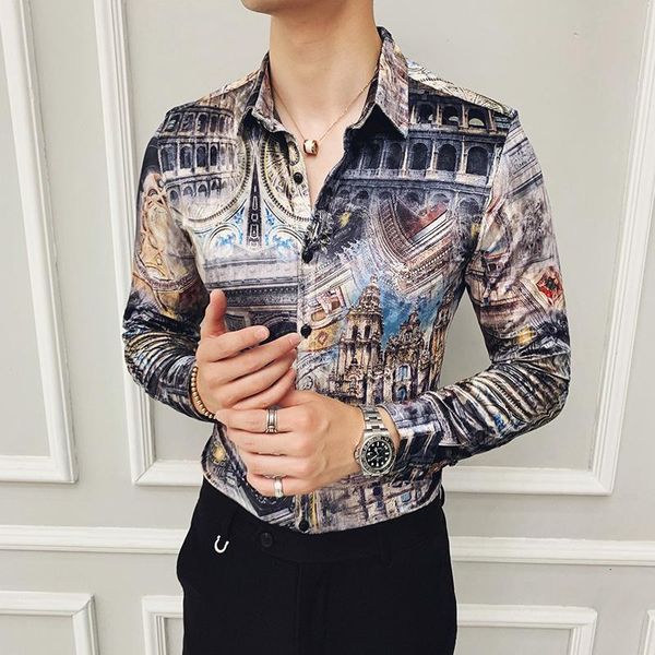 men's casual shirts luxury velvet men shirt long sleeve autumn and winter keep warm print slim fit dress mens business camisa, White;black
men's casual shirts luxury velvet men shirt long sleeve autumn and winter keep warm print slim fit dress mens business camisa, White;black