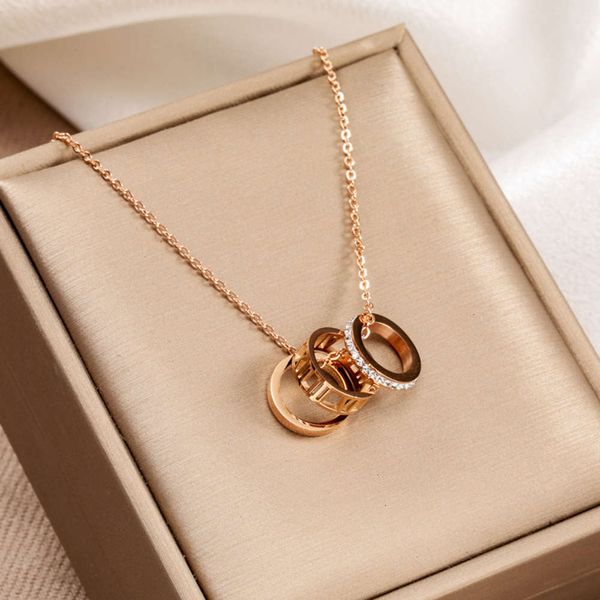 alphabet new rose three creative ring gold roman necklace headdress women's clavicle chain, Silver
alphabet new rose three creative ring gold roman necklace headdress women's clavicle chain, Silver