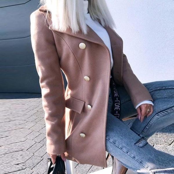 women's wool & blends elegant double-breasted lady jacket women casual long sleeve solid coat outwear autumn winter fashion lapel overc, Black
women's wool & blends elegant double-breasted lady jacket women casual long sleeve solid coat outwear autumn winter fashion lapel overc, Black