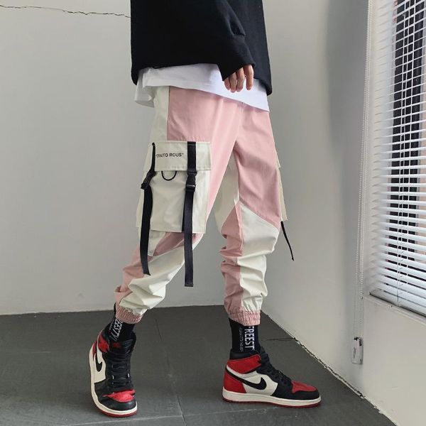 men's pants #2331 hip hop men spliced color ankle-length casual cargo mens with big pockets thin track spring summer 2021, Black
men's pants #2331 hip hop men spliced color ankle-length casual cargo mens with big pockets thin track spring summer 2021, Black