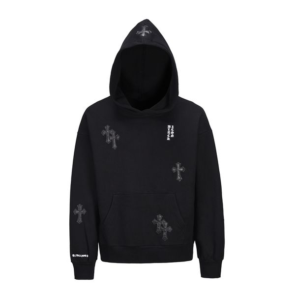 high street ins fashion brand dark black wind leather cross sanskrit men's and women's loose hooded
high street ins fashion brand dark black wind leather cross sanskrit men's and women's loose hooded
