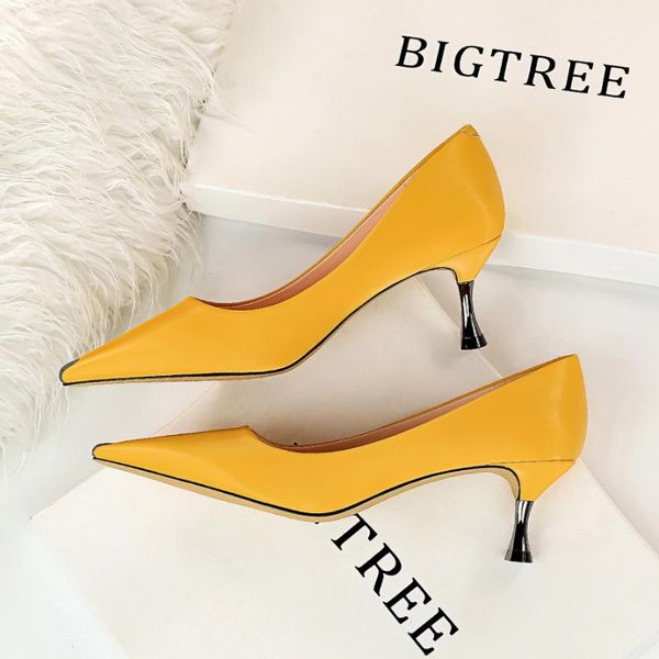 dress shoes 2021 spring fall elegant women 6cm thin high heels pumps tacones yellow nude kitten low soft leather korean party, Black
dress shoes 2021 spring fall elegant women 6cm thin high heels pumps tacones yellow nude kitten low soft leather korean party, Black