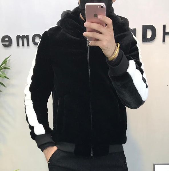men's fur & faux jacket leather men side stripes hooded jackets 2021 retro elegant winter mens coat windbreaker, Black
men's fur & faux jacket leather men side stripes hooded jackets 2021 retro elegant winter mens coat windbreaker, Black