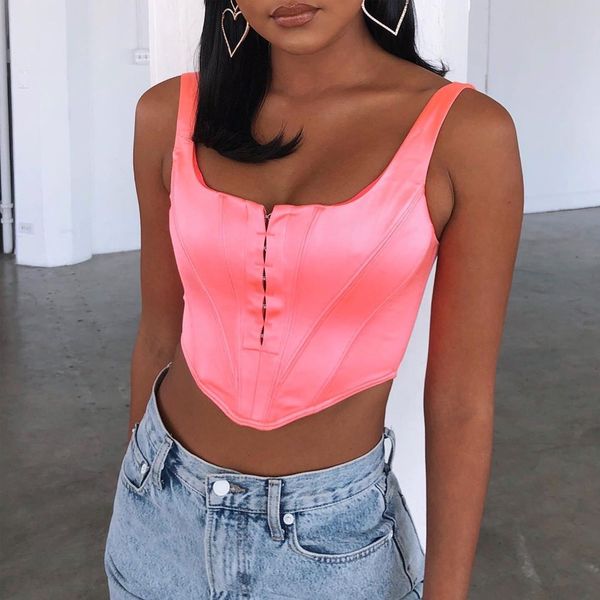 Satin Fashion Rave Festival Sleeveless Summer Bustier Crop Tops for Women Sexy Backless Corset Top Cropped Solid, Neon pink
Satin Fashion Rave Festival Sleeveless Summer Bustier Crop Tops for Women Sexy Backless Corset Top Cropped Solid, Neon pink
