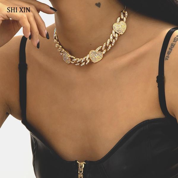 SHIXIN Hip Hop Paved Rhinestones Love Heart Choker Necklace for Women Egirl Iced Out Chain Necklace on Neck Jewelry Collar Gifts, Golden;silver
SHIXIN Hip Hop Paved Rhinestones Love Heart Choker Necklace for Women Egirl Iced Out Chain Necklace on Neck Jewelry Collar Gifts, Golden;silver