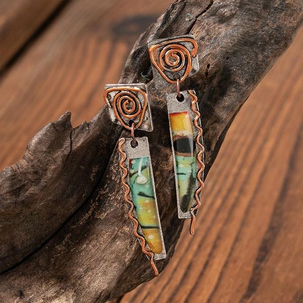 hoop & huggie european and american retro creative spiral colored glass earrings bohemian bronze polymer personality drop, Golden;silver
hoop & huggie european and american retro creative spiral colored glass earrings bohemian bronze polymer personality drop, Golden;silver