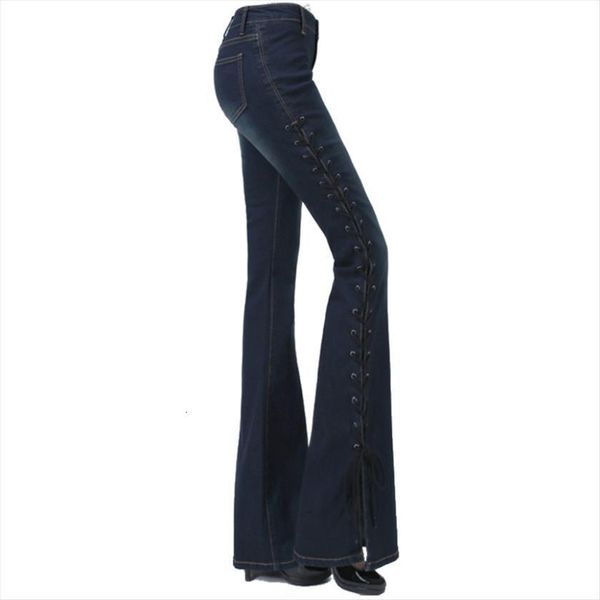 side bandage lace up womens jeans boot cut flare stretch skinny long denim trousers office, Blue
side bandage lace up womens jeans boot cut flare stretch skinny long denim trousers office, Blue