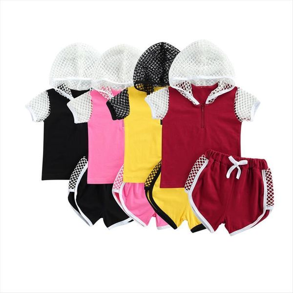 0 4y summer kids girls causal clothes sets solid hollow out hooded short sleeve shorts 4 colors, White
0 4y summer kids girls causal clothes sets solid hollow out hooded short sleeve shorts 4 colors, White