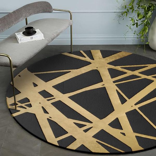 carpets arrivel fashion european and american modern golden cross line black hanging basket round carpet non-slip mat
carpets arrivel fashion european and american modern golden cross line black hanging basket round carpet non-slip mat